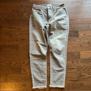 LOFT Gray Ankle Cropped Jeans
